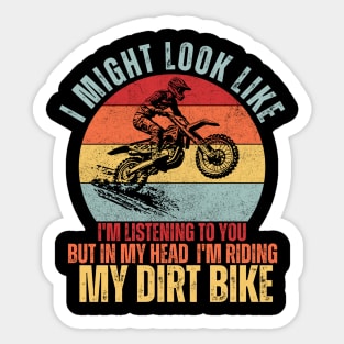 cool retro dirt bike for motocross bikers Sticker